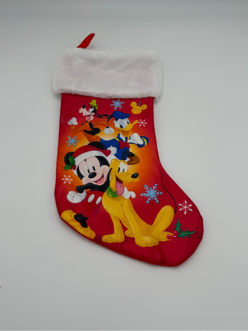 Disney Mickey Mouse & Friends Christmas Holiday Stocking Donald Duck Pluto Goofy